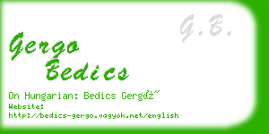 gergo bedics business card